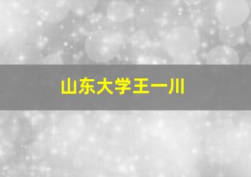 山东大学王一川