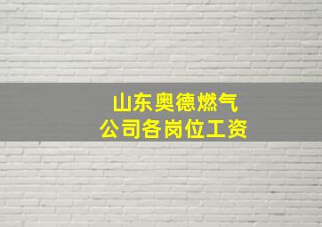 山东奥德燃气公司各岗位工资