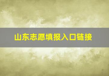 山东志愿填报入口链接