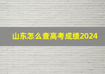 山东怎么查高考成绩2024