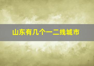 山东有几个一二线城市