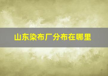 山东染布厂分布在哪里