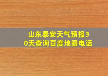 山东泰安天气预报30天查询百度地图电话