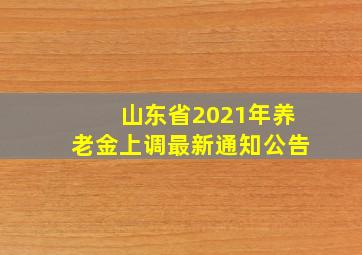 山东省2021年养老金上调最新通知公告