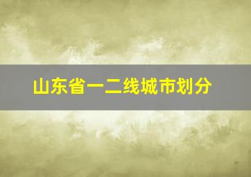 山东省一二线城市划分