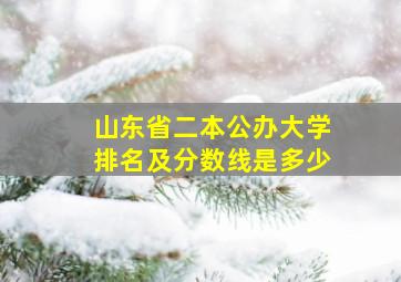 山东省二本公办大学排名及分数线是多少