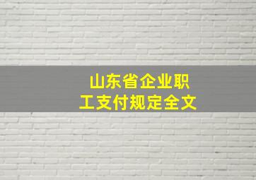 山东省企业职工支付规定全文