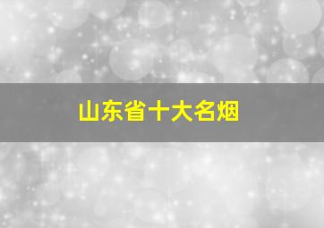 山东省十大名烟