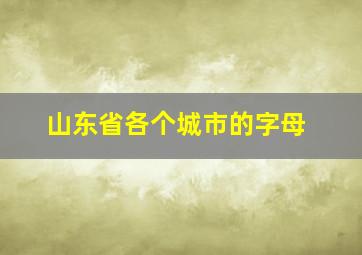 山东省各个城市的字母