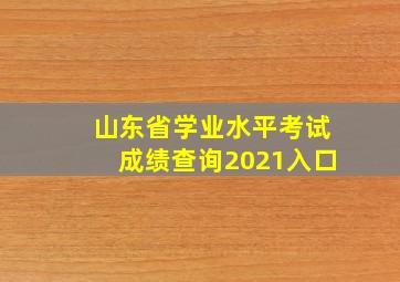 山东省学业水平考试成绩查询2021入口