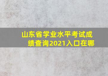 山东省学业水平考试成绩查询2021入口在哪