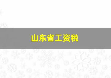 山东省工资税