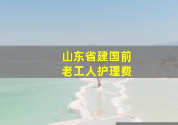 山东省建国前老工人护理费