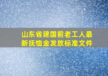 山东省建国前老工人最新抚恤金发放标准文件