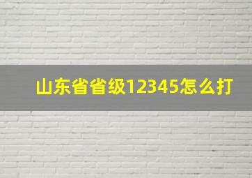 山东省省级12345怎么打