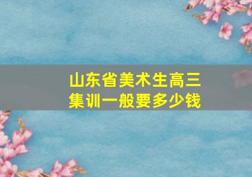 山东省美术生高三集训一般要多少钱