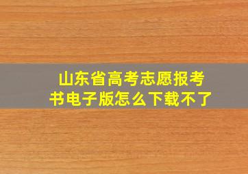 山东省高考志愿报考书电子版怎么下载不了