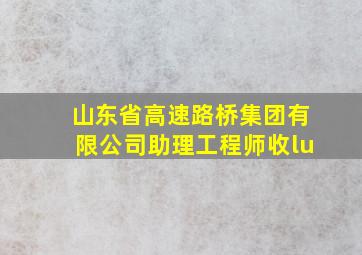 山东省高速路桥集团有限公司助理工程师收lu