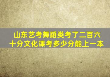 山东艺考舞蹈类考了二百六十分文化课考多少分能上一本