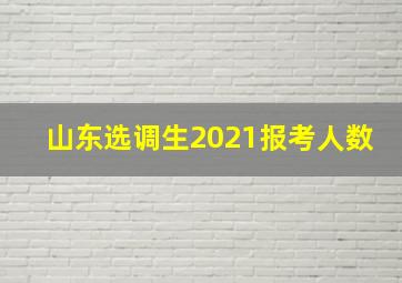 山东选调生2021报考人数