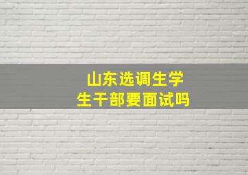 山东选调生学生干部要面试吗