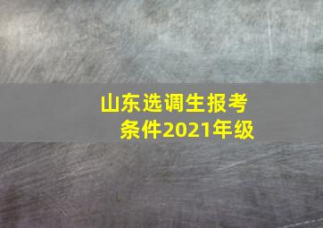 山东选调生报考条件2021年级