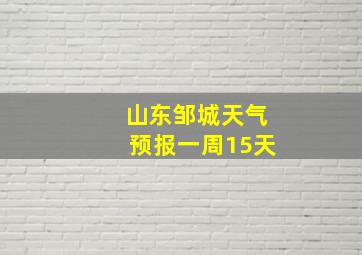 山东邹城天气预报一周15天