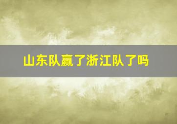 山东队赢了浙江队了吗