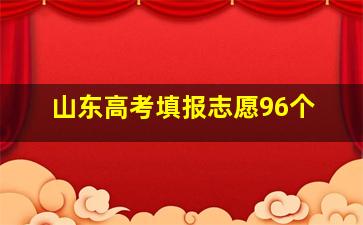 山东高考填报志愿96个