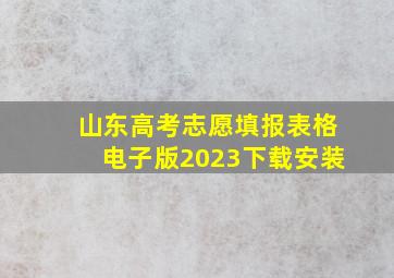 山东高考志愿填报表格电子版2023下载安装