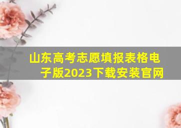 山东高考志愿填报表格电子版2023下载安装官网