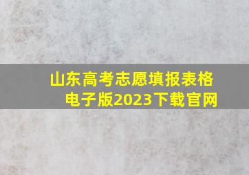 山东高考志愿填报表格电子版2023下载官网