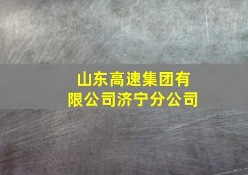 山东高速集团有限公司济宁分公司