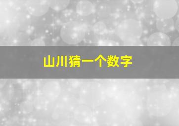 山川猜一个数字