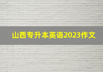 山西专升本英语2023作文