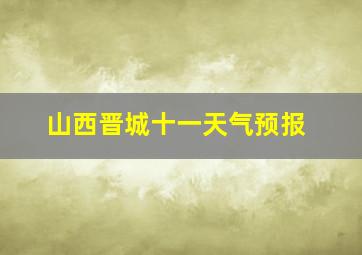 山西晋城十一天气预报