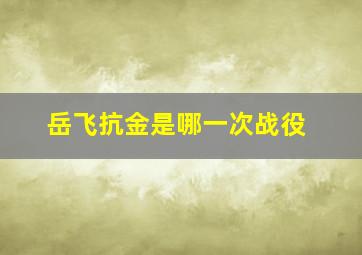 岳飞抗金是哪一次战役