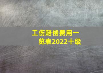 工伤赔偿费用一览表2022十级