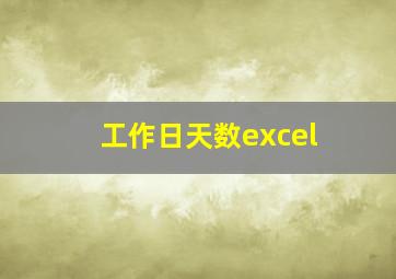 工作日天数excel