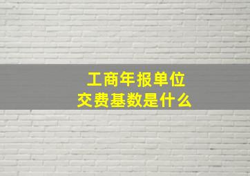 工商年报单位交费基数是什么