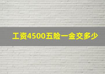 工资4500五险一金交多少