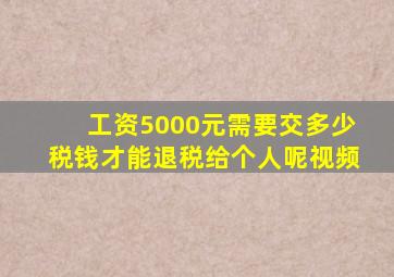 工资5000元需要交多少税钱才能退税给个人呢视频