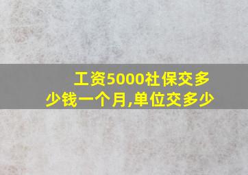 工资5000社保交多少钱一个月,单位交多少