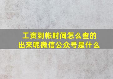 工资到帐时间怎么查的出来呢微信公众号是什么