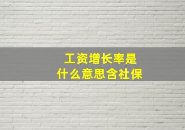 工资增长率是什么意思含社保