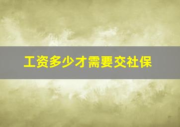 工资多少才需要交社保