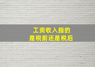 工资收入指的是税前还是税后