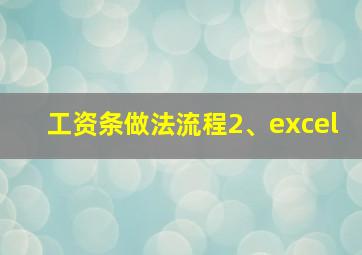 工资条做法流程2、excel