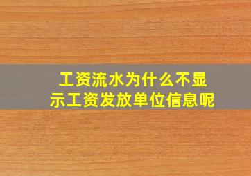 工资流水为什么不显示工资发放单位信息呢