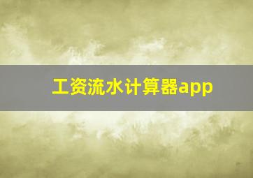 工资流水计算器app